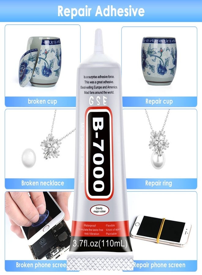 Cludoo B7000 Rhinestones Glue for Crafts, 110ML Glue of Diamond Jewelry 3.7fl.oz Clear B-7000 Super Jewelry Glue Transparent Industrial Adhesive for Fabric Phone Repair Jewelery Making Crystal Gem - Image 5